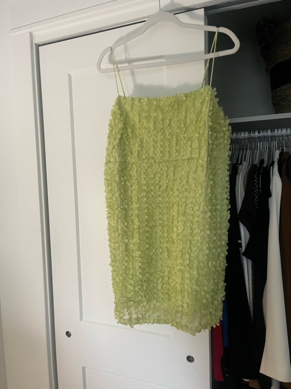 Anthropologie Lime Green Mini Dress
